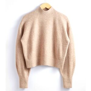 & Other Stories beige mock neck sweater size large
